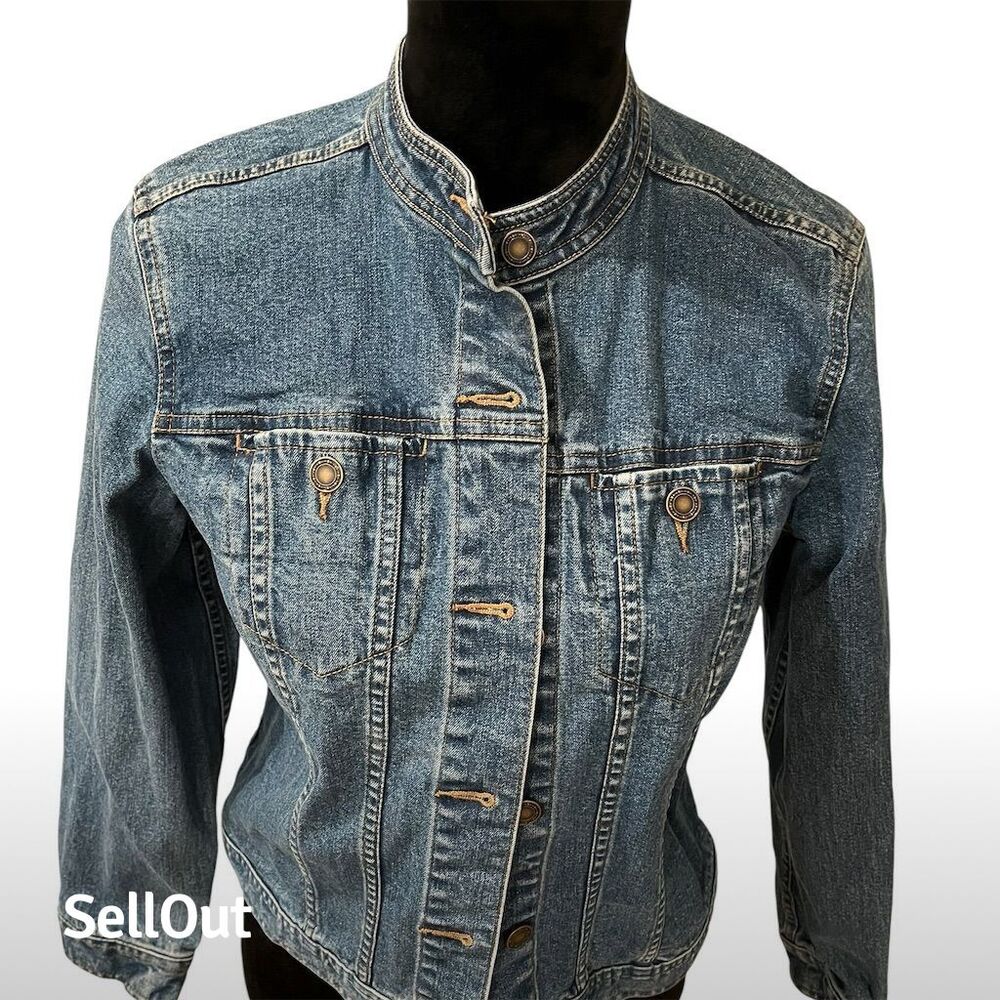 Charter Club Women's Petite Denim Jacket Blue Size S Casual